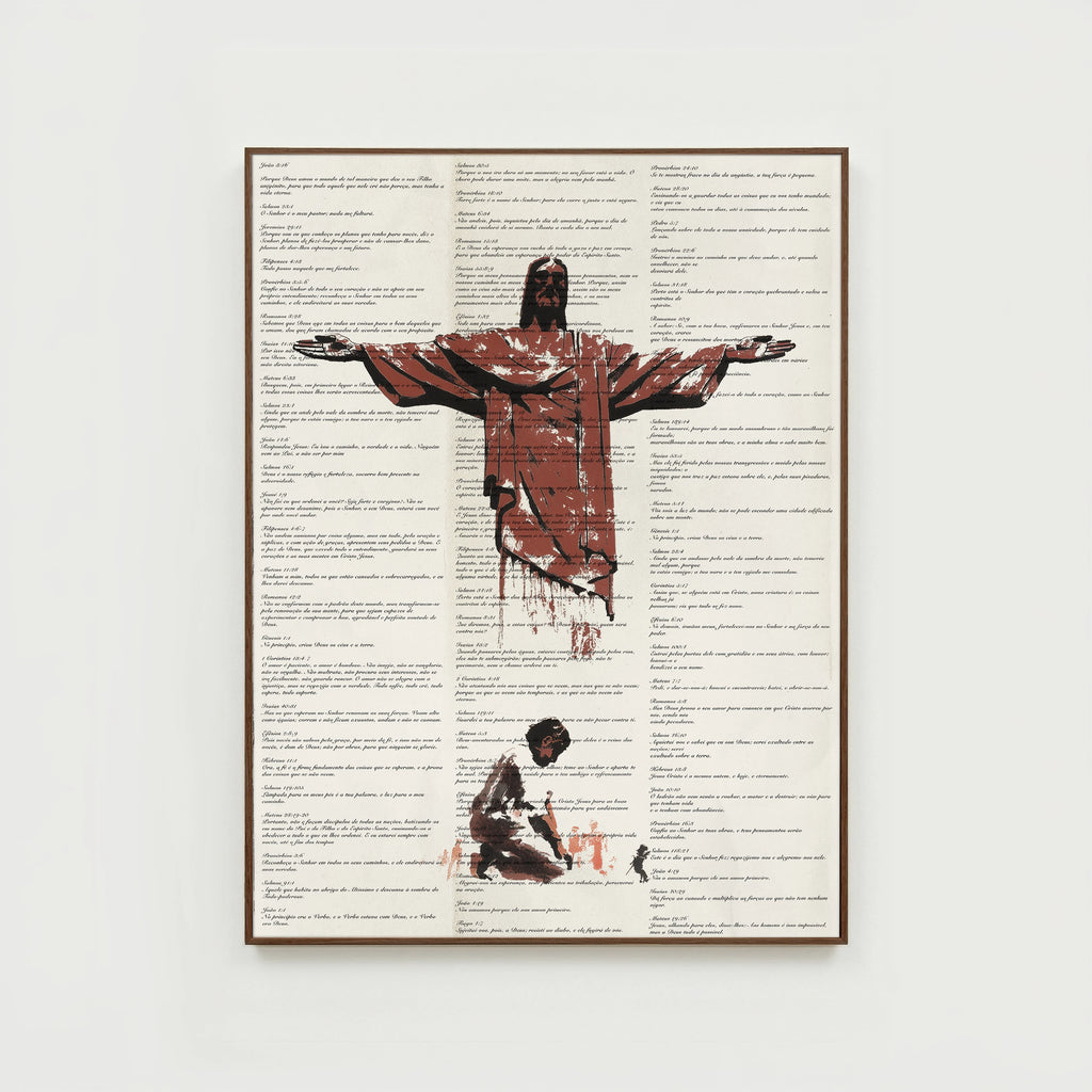 Cristo Protetor - Moldura Nogueira